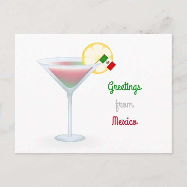 Salutations de Mexico Cocktail Carte de vacances (Devant)