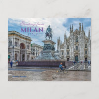 Salutations de Milan Italie Carte postale Milaan S