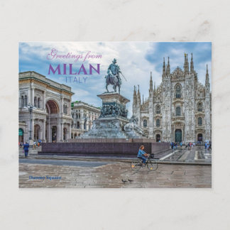 Salutations de Milan Italie Carte postale Scénique