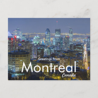 Salutations de Montréal Canada Carte postale Citys