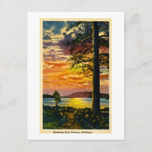 Salutations de Norvège, Michigan - Carte postale V