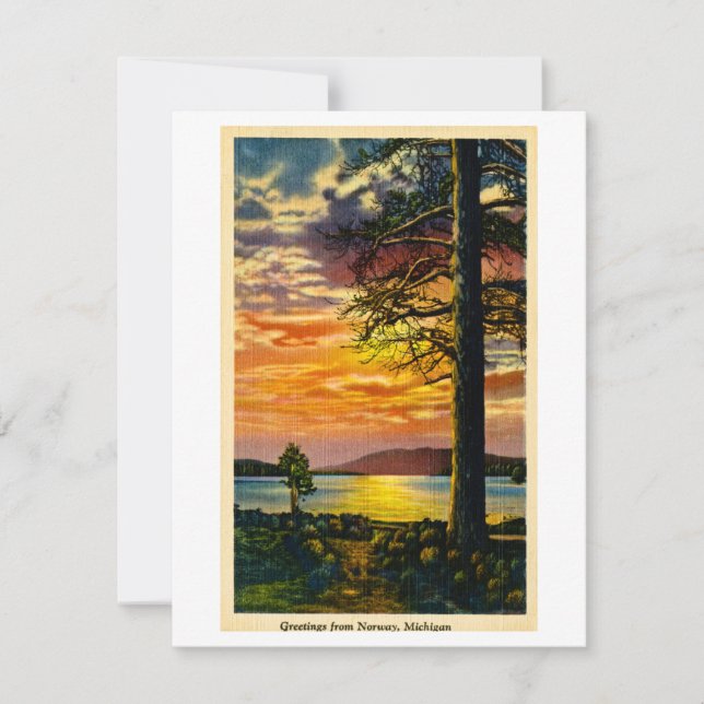 Salutations de Norvège, Michigan - Carte postale V (Devant)