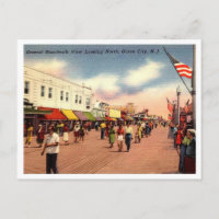 Salutations de Ocean City NJ Carte postale 1955 Vi