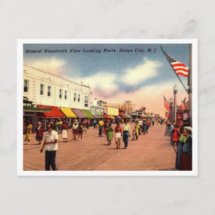 Salutations de Ocean City NJ Carte postale 1955 Vi