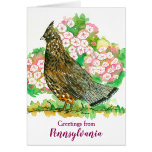 Salutations de Pennsylvania Ruffed Grouse Laurel