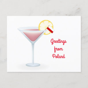 Salutations de Pologne Cocktail Carte postale