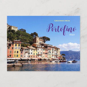 Salutations de Portofino Italie Carte postale