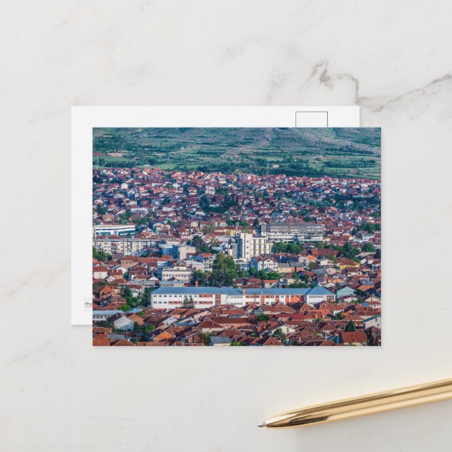 Salutations de Prilep, Carte postale de Macédoine (Devant/Arrière en situation)