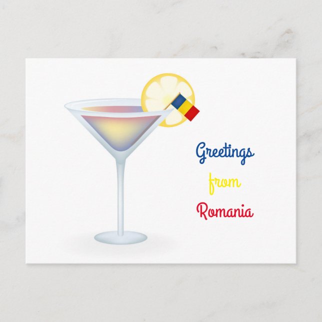 Salutations De Roumanie Cocktail Carte Postale Hol (Devant)