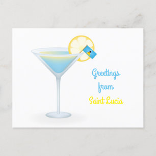Salutations de Saint Lucia Cocktail Carte de vacan