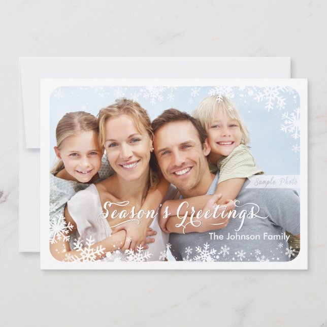 Salutations de saison - Carte Flocons de neige (Devant)