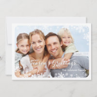 Salutations de saison - Carte Flocons de neige