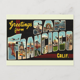 Salutations de San Francisco Ca. Carte postale de 