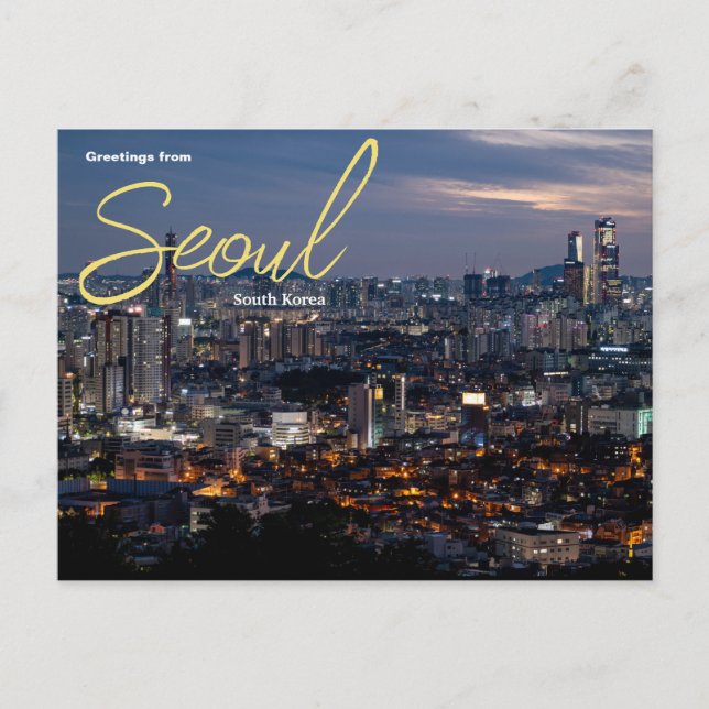 Salutations de Séoul Corée du Sud Carte postale (Devant)