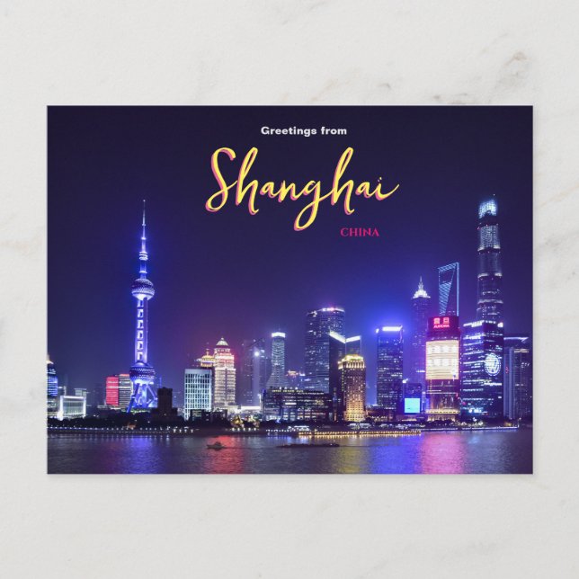 Salutations de Shanghai Chine Carte postale   (Devant)