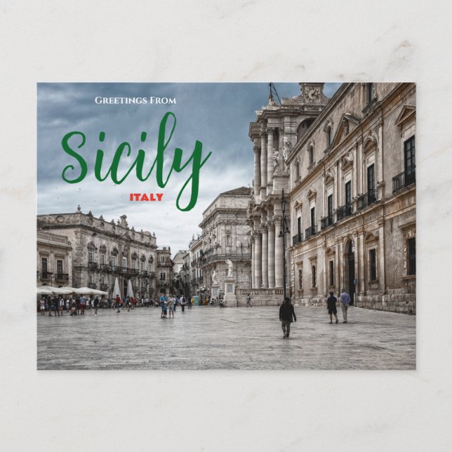 Salutations de Sicile Italie Carte postale de voya (Devant)