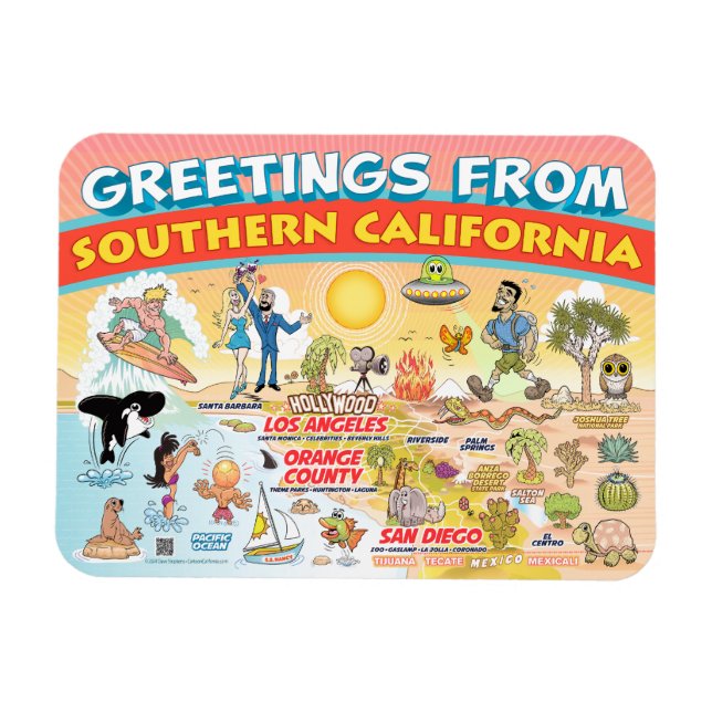 Salutations de Southern California Magnet (Horizontal)