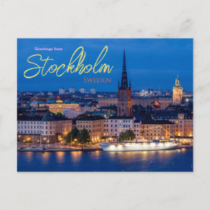 Salutations de Stockholm Suède Carte postale