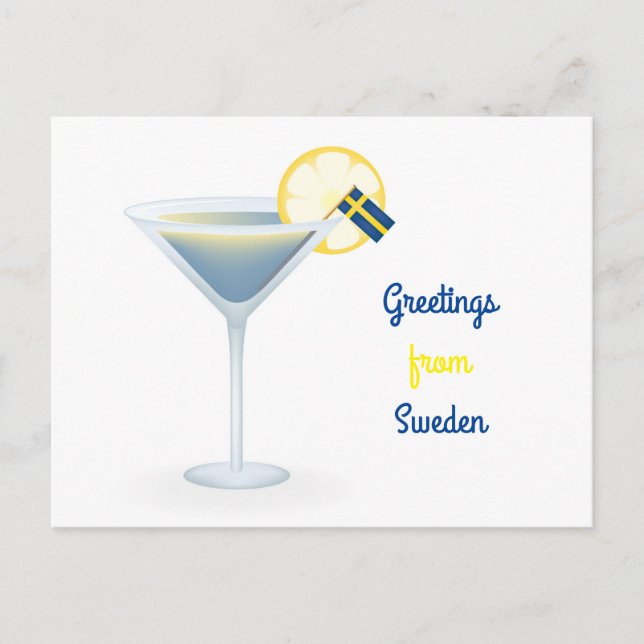 Salutations De Suède Cocktail Carte Postale Holida (Devant)
