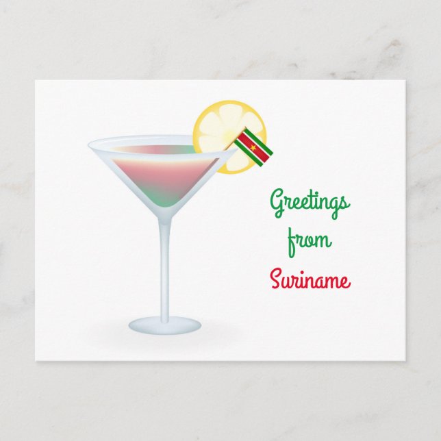 Salutations De Suriname Cocktail Carte Postale Hol (Devant)