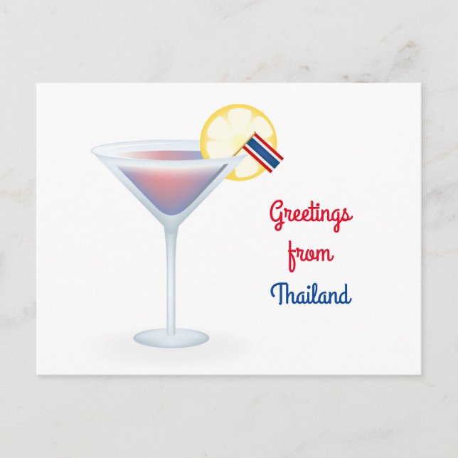 Salutations de Thaïlande Cocktail Carte postale (Devant)