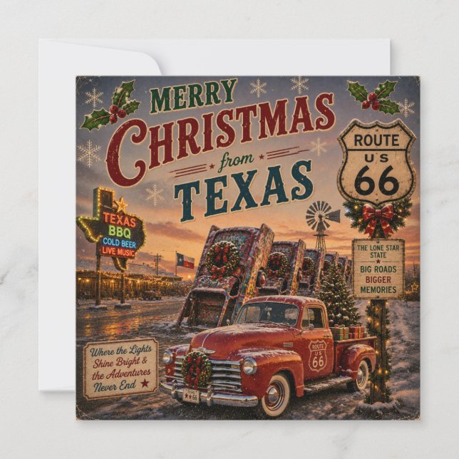 Salutations de vacances de la Lone Star Route 66 (Devant)