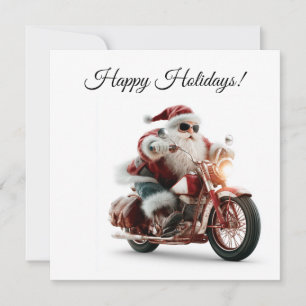 Salutations de vacances de moto de Père Noël perso