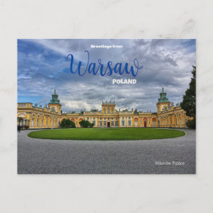 Salutations de Varsovie Pologne Carte postale