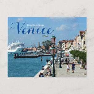 Salutations de Venise Italie Carte postale de croi