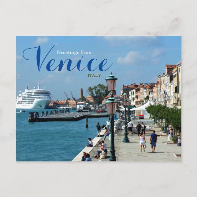 Salutations de Venise Italie Carte postale de croi (Devant)