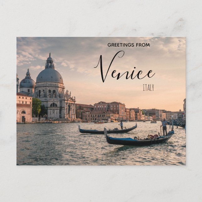 Salutations de Venise Italie Carte postale de gond (Devant)