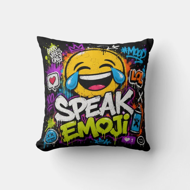Salutations d'Emoji Land Coussin de Lancer (Recto)