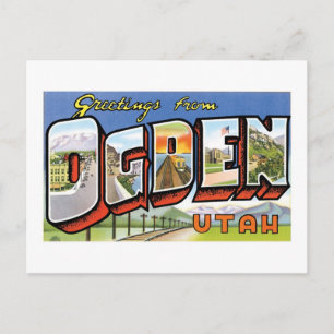 Salutations d'Ogden, Utah ! Carte postale rétro