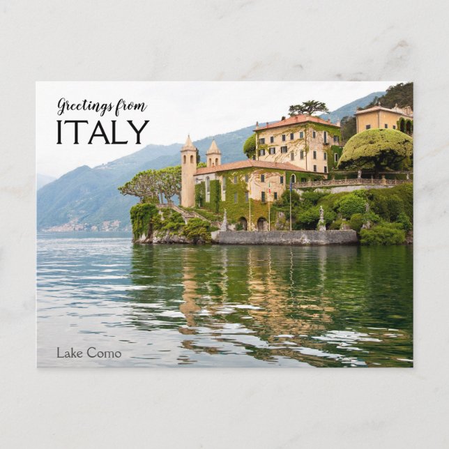Salutations du lac de Côme en Italie Carte postale (Devant)