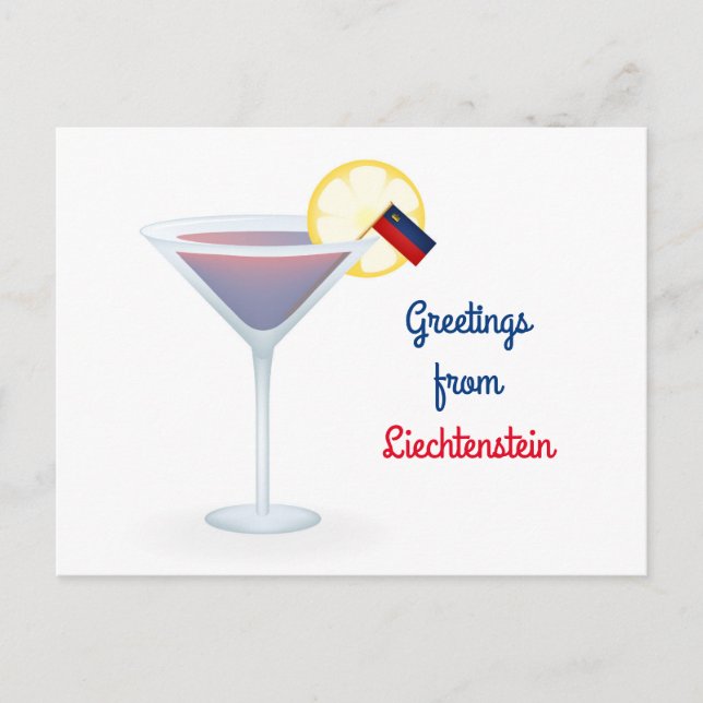 Salutations Du Liechtenstein Cocktail Carte de vac (Devant)