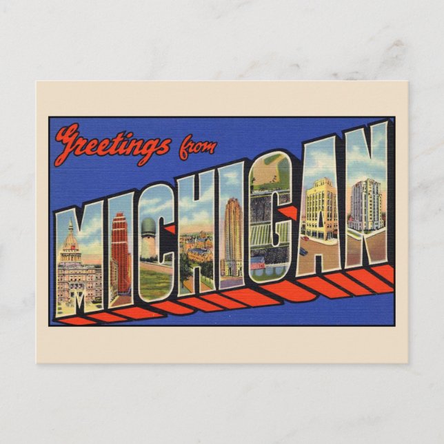 Salutations du Michigan - Carte postale grand form (Devant)