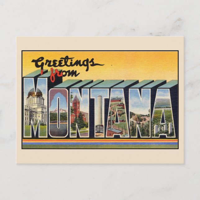 Salutations du Montana Grande Lettre Carte Postale (Devant)