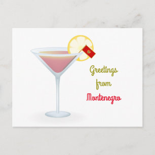 Salutations Du Monténégro Cocktail Carte de vacanc