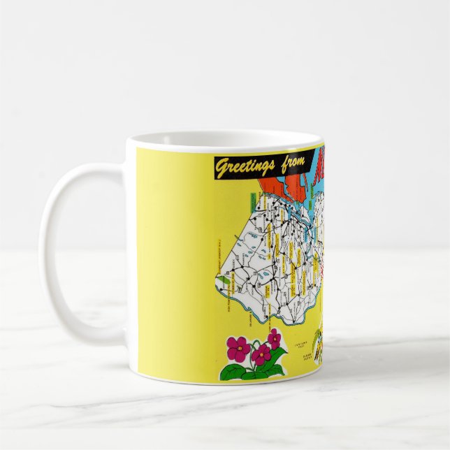 Salutations du Mug Carte Vintage du New Jersey (Gauche)