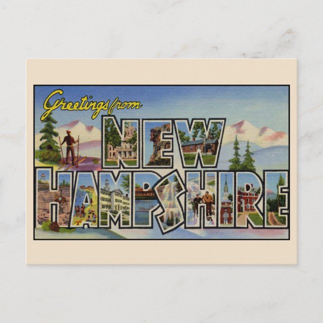Salutations du New Hampshire Grande Carte Postale  (Devant)