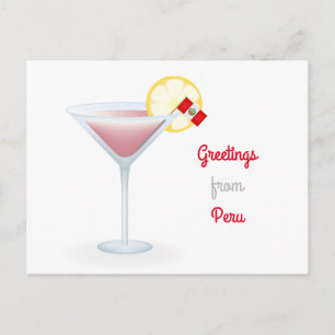 Salutations Du Pérou Cocktail Carte Postale Holida