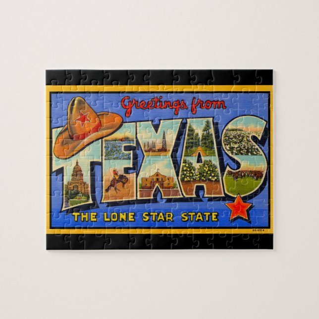 Salutations du Texas the Lone Star State Puzzle (Horizontal)