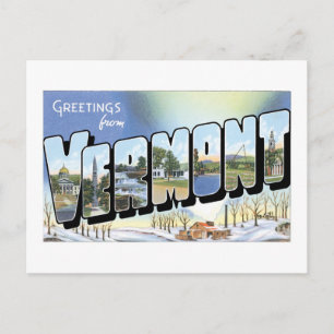 Salutations du Vermont ! Carte postale vintage