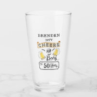 Salutations et bières à 50 ans Anniversaire Verre