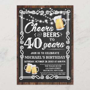 Salutations et bières Invitation d'anniversaire