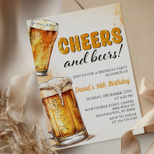 Salutations et bières Invitation de fête d'anniver