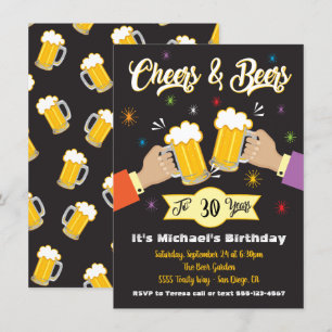 Salutations et bières Invitation de fête d'anniver