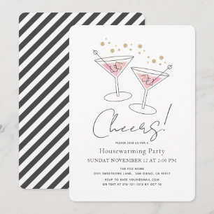 Salutations Pink House Cocktail Party Invitation