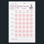 Salutations Pour Aimer Carte De Scorecard De Dégus<br><div class="desc">Une carte de performance de dégustation de vin conçue pour correspondre à notre collection de Fêtes des mariées de dégustation de vins "Cheers To Love". Inclure espace pour nom, notes de dégustation et notes sur six vins, vin préféré. Au verso, les clients peuvent prendre des notes ou ajouter des commentaires...</div>