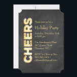 Salutations sur Chalkboard Fête Invitation<br><div class="desc">"Cheers" écrit en vintage marquee lumières sur un arrière - plan en damier,  accentue cette Invitation de Fêtes,  lui donnant un look chic et tendance.</div>